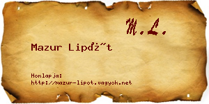 Mazur Lipót névjegykártya